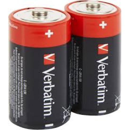 VERBATIM ALKALINE BATTERIES C LR14 2 PCS PACK 49922
