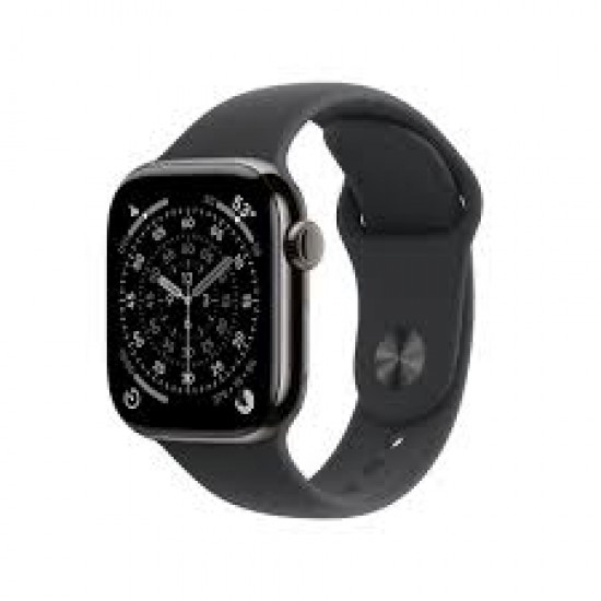 APPLE WATCH SERIES 11 GPS + CELLULAR 42MM SLATE TITANIUM CASE WITH BLACK SPORT BAND M/L MF8T4W