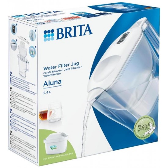BRITA JUG ALUNA 2.4L WHITE + FILTER MAXTRA PRO