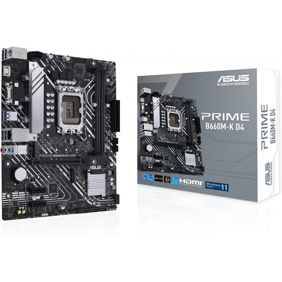 ASUS PRIME B660M-K D4 MOTHERBOARD MICRO ATX LGA1700 - B660 90MB1950-M1EAY0