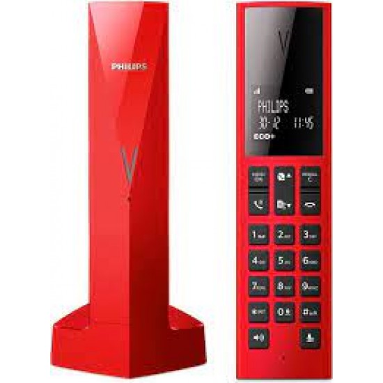 PHILIPS WIRELESS LANDLINE TELEPHONE M3501R/23 LINE V RED DESIGN