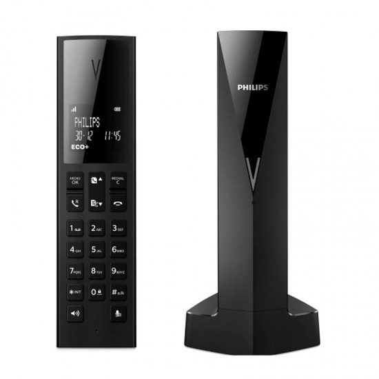 PHILIPS WIRELESS LANDLINE TELEPHONE M3501B/23 LINE V BLACK DESIGN