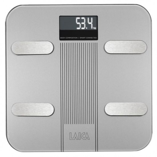 LAICA BLUETOOTH DIGITAL BATHROOM SCALE SILVER 180KG PS7005