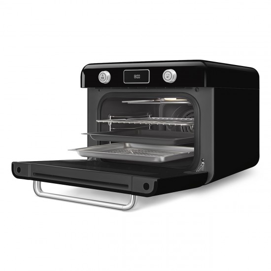 SMEG MULTIFUNCTION COUNTERTOP OVEN 50'S STYLE WITH GALILEO TECHNOLOGY BLACK COF01BLEU