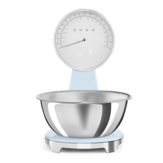 SMEG ANALOG AND DIGITAL KITCHEN SCALE PASTEL BLUE KSF01PBWW SMEG ANALOG AND DIGITAL KITCHEN SCALE PASTEL BLUE KSF01PBWW