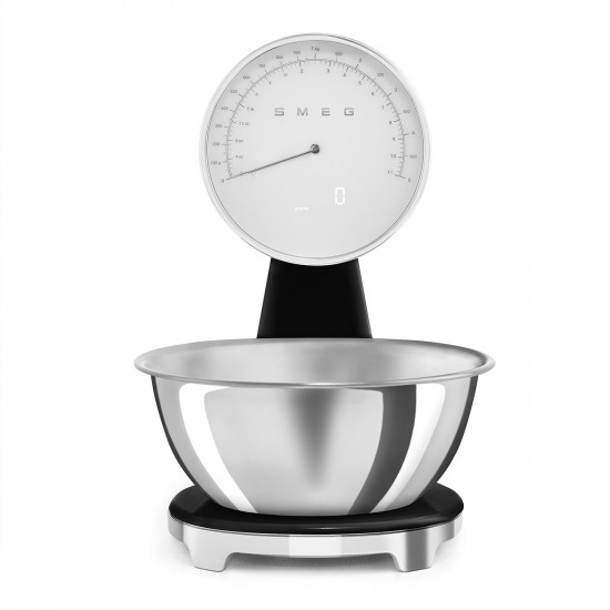 SMEG ANALOG AND DIGITAL KITCHEN SCALE BLACK KSF01BLWW SMEG ANALOG AND DIGITAL KITCHEN SCALE BLACK KSF01BLWW