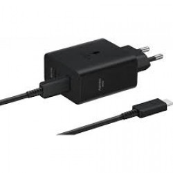 SAMGUNG POWER ADAPTER DUO WALL CHARGER 50W 2XUSB-C + CABLE USB-C TO USB-C BLACK EP-T5020XBEGEU