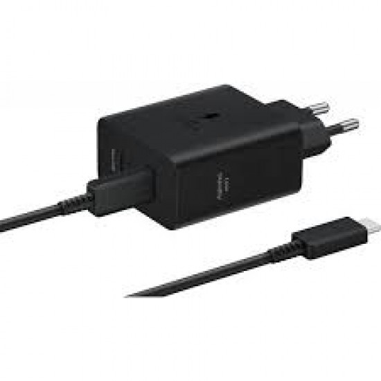 SAMGUNG POWER ADAPTER DUO WALL CHARGER 50W 2XUSB-C + CABLE USB-C TO USB-C BLACK EP-T5020XBEGEU