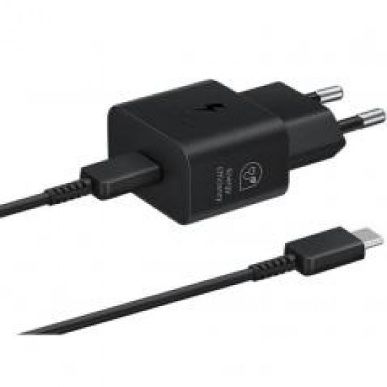 SAMSUNG QUICK CHARGER USB C 25W WITH DATA CABLE BLACK T2510XBE SAMSUNG QUICK CHARGER USB C 25W WITH DATA CABLE BLACK T2510XBE