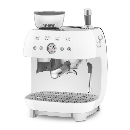 SMEG ESPRESSO MACHINE 50'STYLE WITH INTEGRATED GRINDER WHITE EGF03WHEU SMEG ESPRESSO MACHINE 50'STYLE WITH INTEGRATED GRINDER WHITE EGF03WHEU