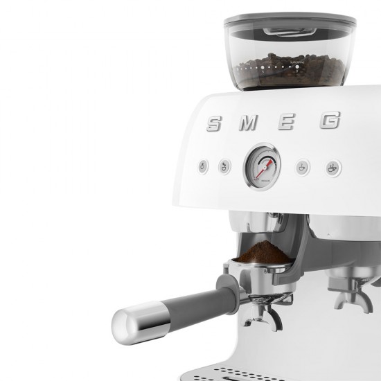 SMEG ESPRESSO MACHINE 50'STYLE WITH INTEGRATED GRINDER WHITE EGF03WHEU SMEG ESPRESSO MACHINE 50'STYLE WITH INTEGRATED GRINDER WHITE EGF03WHEU
