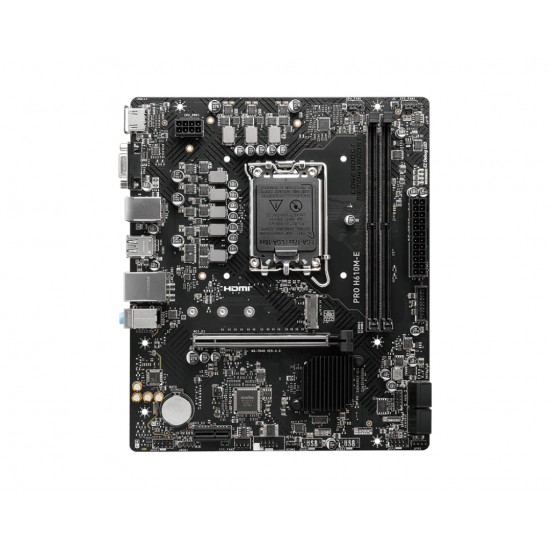MSI PRO H610M-E MOTHERBOARD INTEL H610 LGA 1700 MICRO ATX 911-7D48-057 MSI PRO H610M-E MOTHERBOARD INTEL H610 LGA 1700 MICRO ATX 911-7D48-057