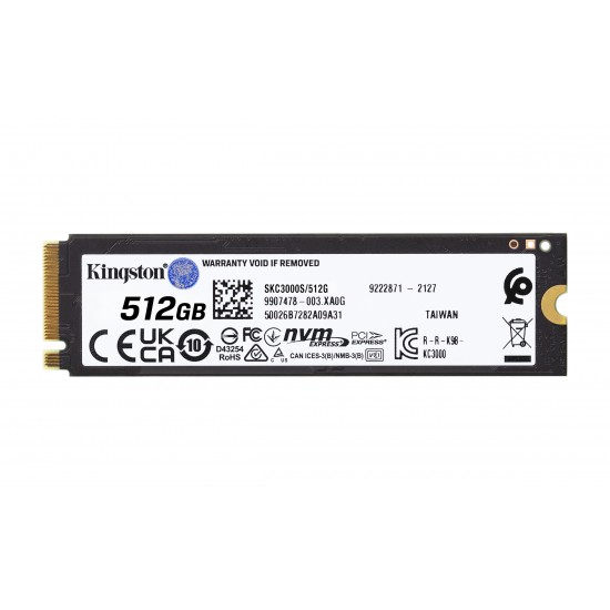 KINGSTON KC3000 INTERNAL SSD 512GB NVMe PCIe 4.0 M.2 SKC3000S/512G KINGSTON KC3000 INTERNAL SSD 512GB NVMe PCIe 4.0 M.2 SKC3000S/512G