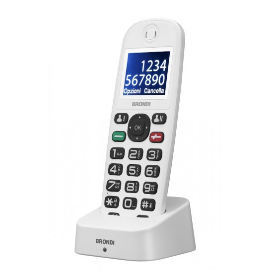 BRONDI AMICO DI CASA MOBILE PHONE SENIOR WITH CHARGING BASE WHITE BRONDI AMICO DI CASA MOBILE PHONE SENIOR WITH CHARGING BASE WHITE