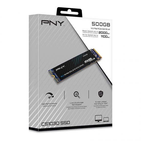 PNY CS1030 500GB SSD M.2 PCIE 3.0 NVME 3D NAND M280CS1030-500-RB