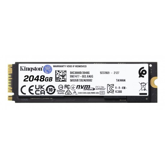 KINGSTON TECHNOLOGY KC3000 2048G INTENAL SOLID STATE DRIVE SKC3000D/2048G KINGSTON TECHNOLOGY KC3000 2048G INTENAL SOLID STATE DRIVE SKC3000D/2048G