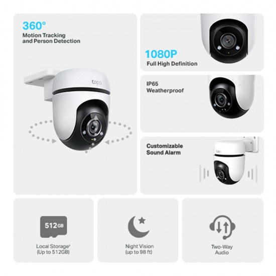 TP-LINK TAPO OUTDOOR PAN/TILT SECURITY WIFI CAMERA TAPO C500 TP-LINK TAPO OUTDOOR PAN/TILT SECURITY WIFI CAMERA TAPO C500