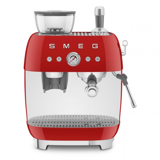 SMEG ESPRESSO MACHINE 50'STYLE WITH INTEGRATED GRINDER RED EGF03RDEU SMEG ESPRESSO MACHINE 50'STYLE WITH INTEGRATED GRINDER RED EGF03RDEU