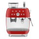 SMEG ESPRESSO MACHINE 50'STYLE WITH INTEGRATED GRINDER RED EGF03RDEU SMEG ESPRESSO MACHINE 50'STYLE WITH INTEGRATED GRINDER RED EGF03RDEU