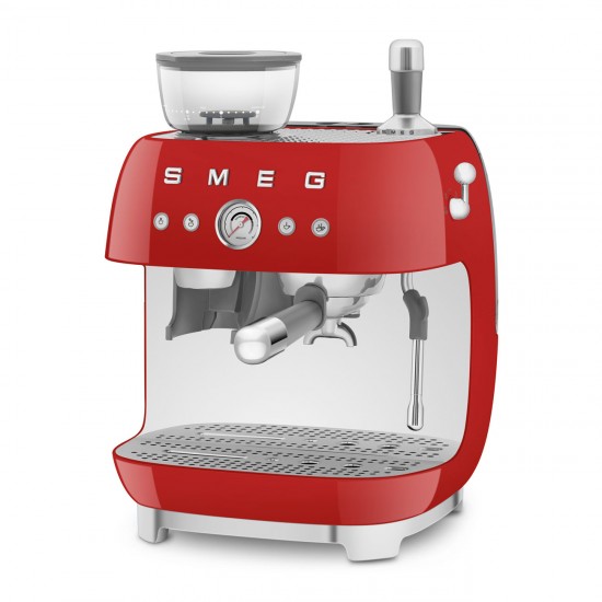 SMEG ESPRESSO MACHINE 50'STYLE WITH INTEGRATED GRINDER RED EGF03RDEU SMEG ESPRESSO MACHINE 50'STYLE WITH INTEGRATED GRINDER RED EGF03RDEU
