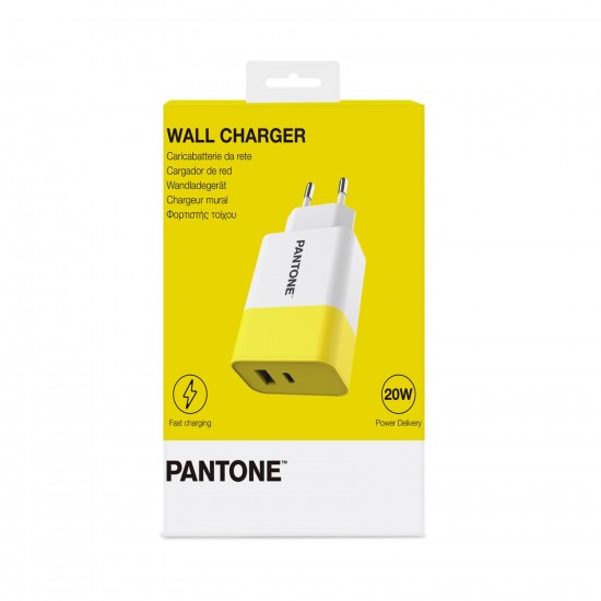 CELLY CHARGER RED PANTONE 20W USBA USBC AMAR PT-PDAC02Y