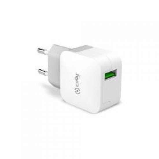 CELLY MAINS CHARGER 1 USB PORT 2.4A OUTPUT WHITE TCUSBTURBO