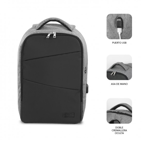 SUBBLIM SECURE AP ANTITHEFT BACKPACK 16" BLACK SUBBP-3SA1100