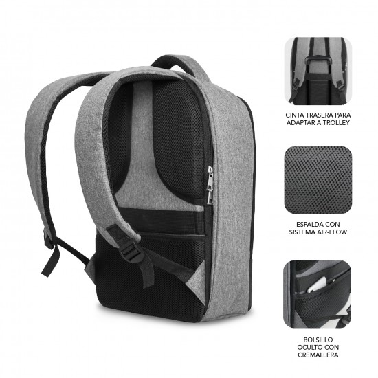 SUBBLIM SECURE AP ANTITHEFT BACKPACK 16" BLACK SUBBP-3SA1100
