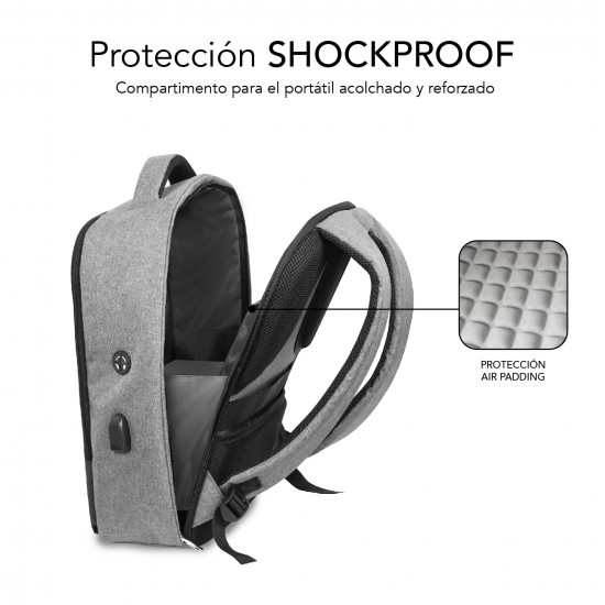 SUBBLIM SECURE AP ANTITHEFT BACKPACK 16" BLACK SUBBP-3SA1100
