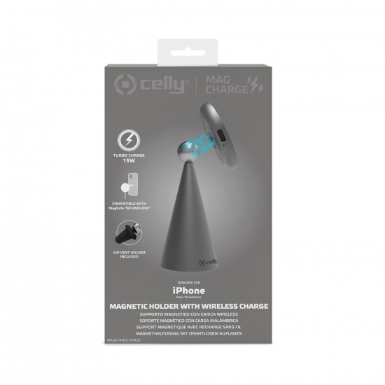 CELLY WIRELESS CHARGING 15W MAGSTANDCHARGE BLACK