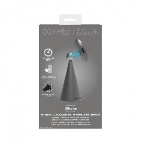 CELLY WIRELESS CHARGING 15W MAGSTANDCHARGE BLACK CELLY WIRELESS CHARGING 15W MAGSTANDCHARGE BLACK