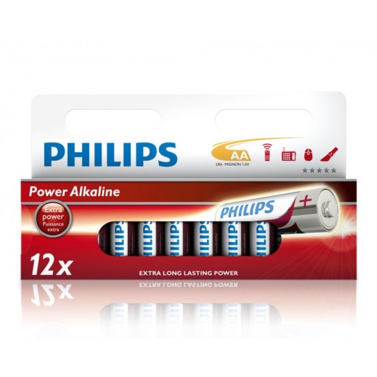 PHILIPS POWER ALKALINE BATTERY AA 12-WIDE PHILIPS POWER ALKALINE BATTERY AA 12-WIDE