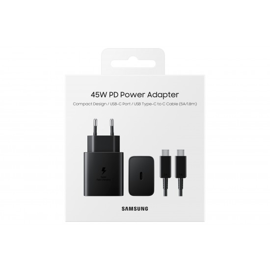 SAMSUNG CARGADOR  1,8 M USB C TO C EP-T4510XBEGEU POWER ADAPTER 45W