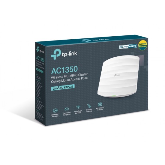 TP-LINK OMADA WIRELESS ACCESS POINT 1350 MBIT/S WHITE EAP225 TP-LINK OMADA WIRELESS ACCESS POINT 1350 MBIT/S WHITE EAP225