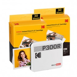 Kodak mini shot 3 retro C300RY60 portable instant camera AND photo printer  bundle 3X3 yellow