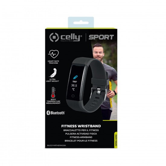 CELLY FITNESS TRACKER BUDDY HR THERMO BLACK CELLY FITNESS TRACKER BUDDY HR THERMO BLACK