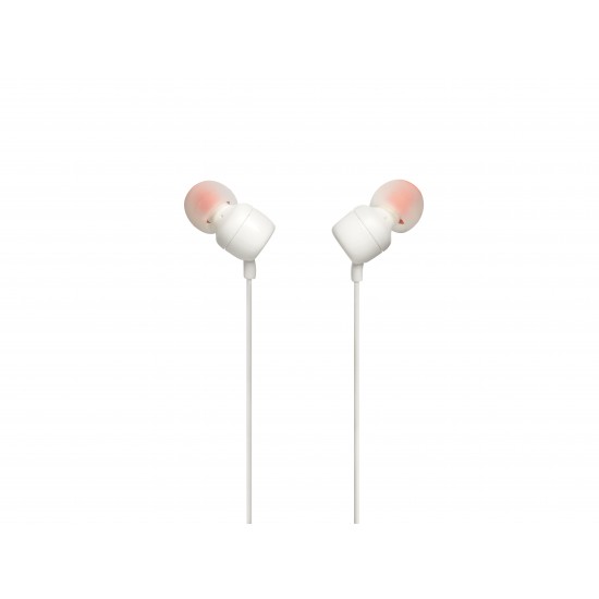 JBL TUNE 110 IN-EAR HEADPHONES WHITE JBLT110WHT JBL TUNE 110 IN-EAR HEADPHONES WHITE JBLT110WHT
