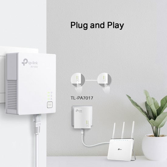 TP-LINK POWERLINE NETWORK ADAPTE KIT 1000 MBITS WHITE 2PC(S) TL-PA7017 TP-LINK POWERLINE NETWORK ADAPTE KIT 1000 MBITS WHITE 2PC(S) TL-PA7017