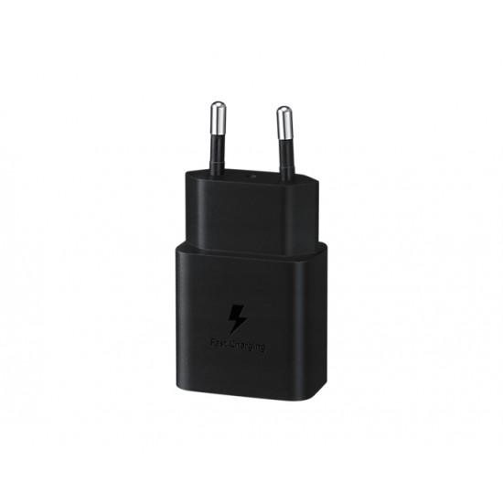 SAMSUNG POWER COMPACT ADAPTER USB C 15W WITHOUT CABLE EP-T1510NBE BLACK