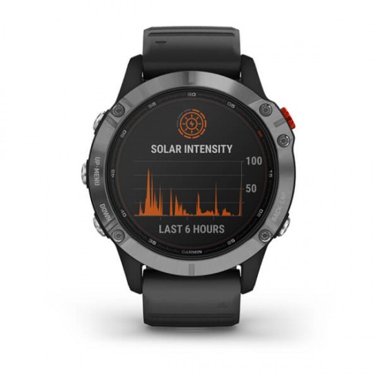 GARMIN FENIX 6 SOLAR PREMIUM MULTISPORT GPS WATCH SILVER BLACK GARMIN FENIX 6 SOLAR PREMIUM MULTISPORT GPS WATCH SILVER BLACK