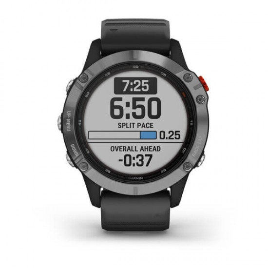 GARMIN FENIX 6 SOLAR PREMIUM MULTISPORT GPS WATCH SILVER BLACK GARMIN FENIX 6 SOLAR PREMIUM MULTISPORT GPS WATCH SILVER BLACK