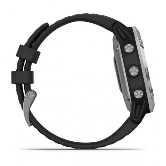 GARMIN FENIX 6 SOLAR PREMIUM MULTISPORT GPS WATCH SILVER BLACK GARMIN FENIX 6 SOLAR PREMIUM MULTISPORT GPS WATCH SILVER BLACK