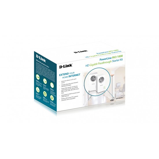 D-LINK POWERLINE KIT PLC 1000 MBPS DHP-P601AV AV2 D-LINK POWERLINE KIT PLC 1000 MBPS DHP-P601AV AV2