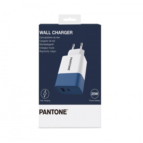CELLY CHARGER RED PANTONE 20W USBA USBC BLUE PT-PDAC02N