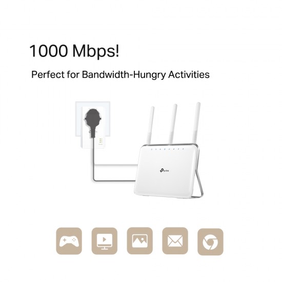 TP-LINK AV1000 GIGABIT PASSTHROUG POWERLINE STARTER KIT TL-PA7017P KIT TP-LINK AV1000 GIGABIT PASSTHROUG POWERLINE STARTER KIT TL-PA7017P KIT