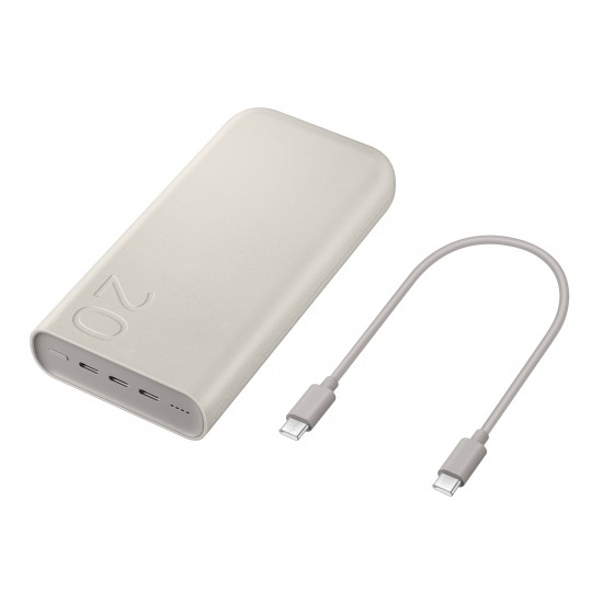SAMSUNG POWERBANK USB-C/USB-C 20000 mAh 45W EB-P4520XUEGEU BEIGE SAMSUNG POWERBANK USB-C/USB-C 20000 mAh 45W EB-P4520XUEGEU BEIGE