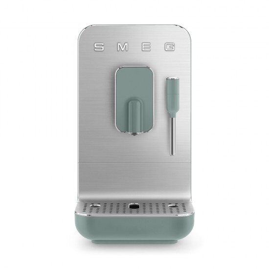 SMEG SUPERAUTOMATIC ESPRESSO MACHINE WITH MILK FROTHER 50'STYLE EMERALD GREEN BCC02EGMEU SMEG SUPERAUTOMATIC ESPRESSO MACHINE WITH MILK FROTHER 50'STYLE EMERALD GREEN BCC02EGMEU
