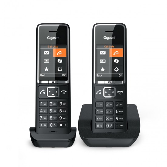 GIGASET WIRELESS PHONE COMFORT 550 DUO BLACK CHROME L36852-H3001-D204 GIGASET WIRELESS PHONE COMFORT 550 DUO BLACK CHROME L36852-H3001-D204