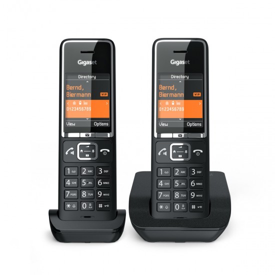 GIGASET WIRELESS PHONE COMFORT 550 DUO BLACK CHROME L36852-H3001-D204 GIGASET WIRELESS PHONE COMFORT 550 DUO BLACK CHROME L36852-H3001-D204
