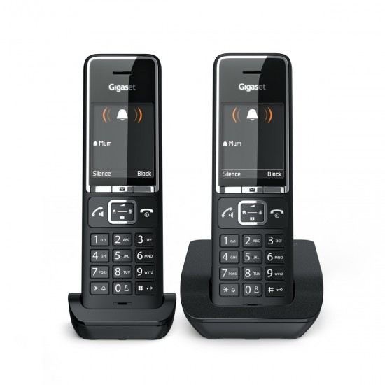 GIGASET WIRELESS PHONE COMFORT 550 DUO BLACK CHROME L36852-H3001-D204 GIGASET WIRELESS PHONE COMFORT 550 DUO BLACK CHROME L36852-H3001-D204